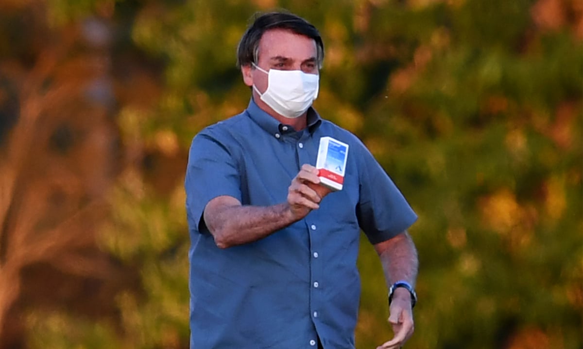 Presidente Jair Bolsonaro atribui sua cura à Cloroquina. Foto: AFP