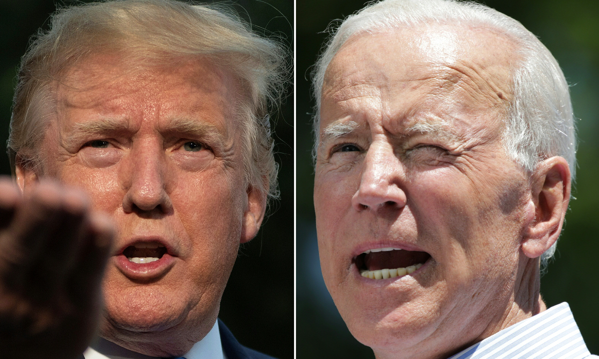 O presidente americano Donald Trump e seu rival democrata, Joe Biden. Foto: AFP