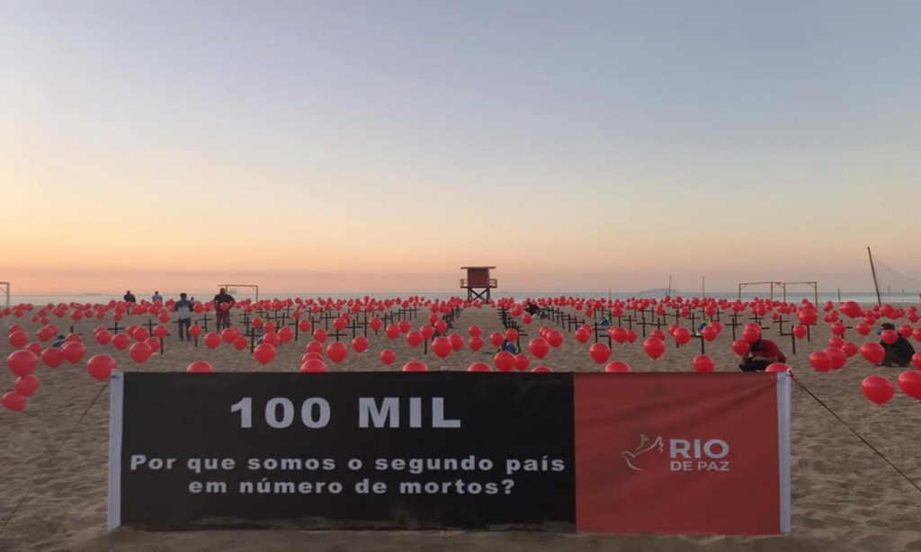 100 mil mortes: ONG Rio de Paz faz homenagem às vítimas da covid-19