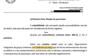 Juíza diz em sentença que homem é integrante de grupo criminoso