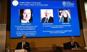 Trio vence Nobel de Física por pesquisas sobre buracos negros