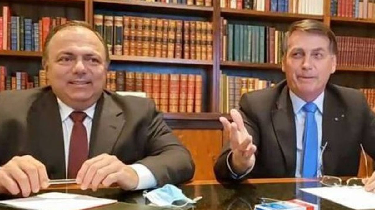 Ministro da Saúde, Eduardo Pazuello, e o presidente Jair Bolsonaro. Foto: Reprodução/Facebook 