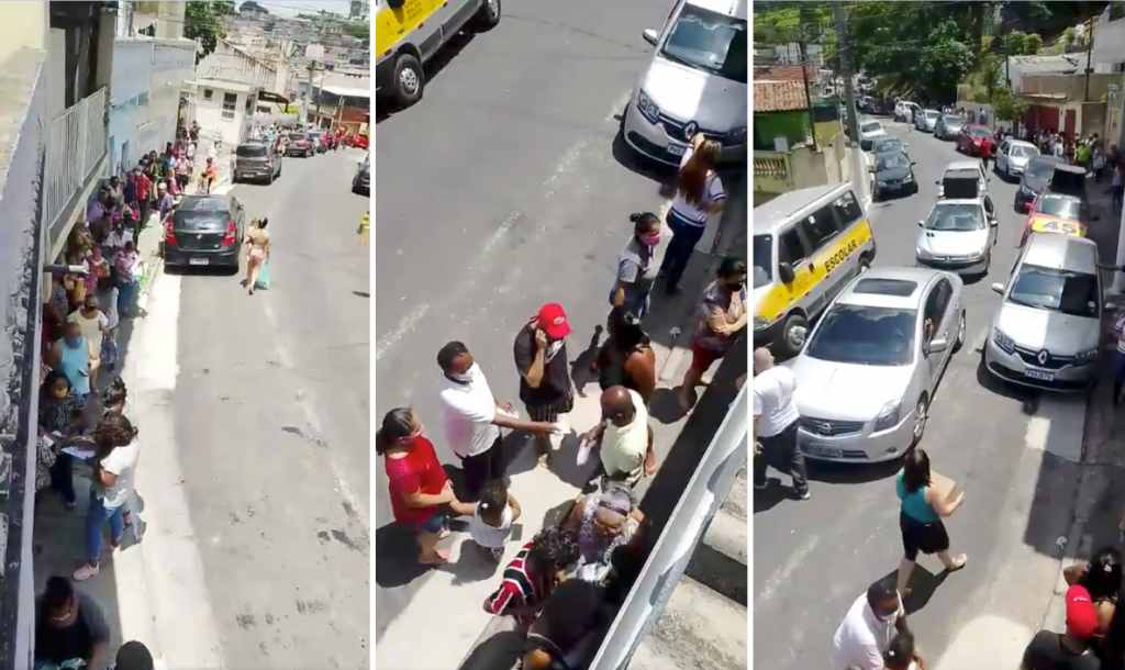 VÍDEO: Aliados de Bruno Covas distribuem cestas básicas na periferia