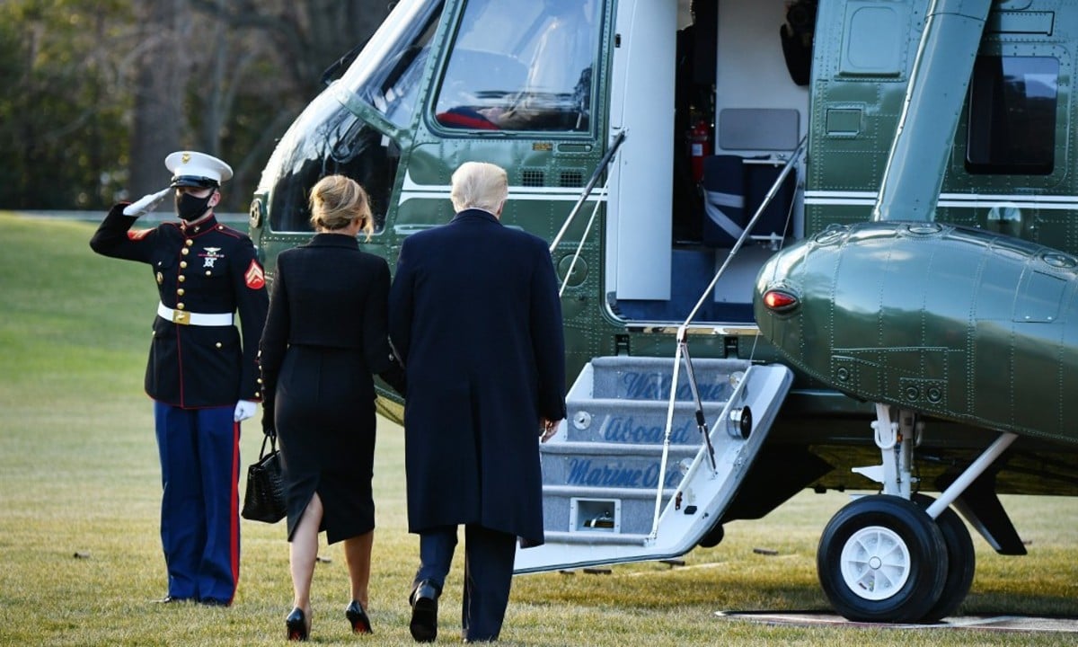 Trump se despede, deixa carta a Biden e promete voltar