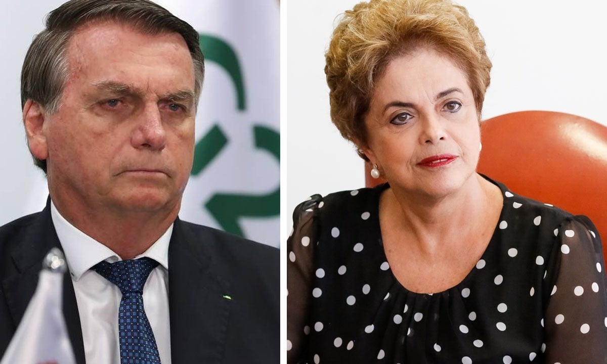 O presidente Jair Bolsonaro ironizou tortura sofrida por Dilma Rousseff. Fotos: Marcos Corrêa/PR e Ricardo Stuckert 