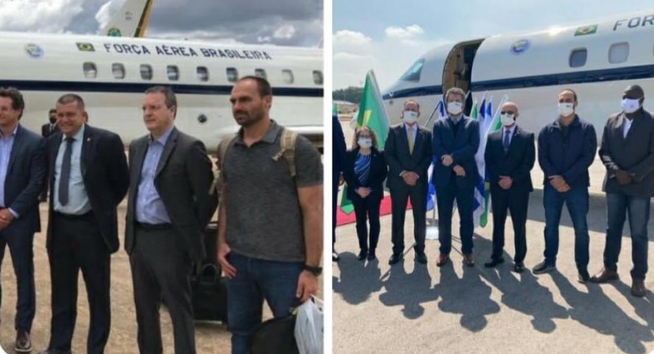 Sem máscaras na decolagem, comitiva do Brasil usa o item em Israel