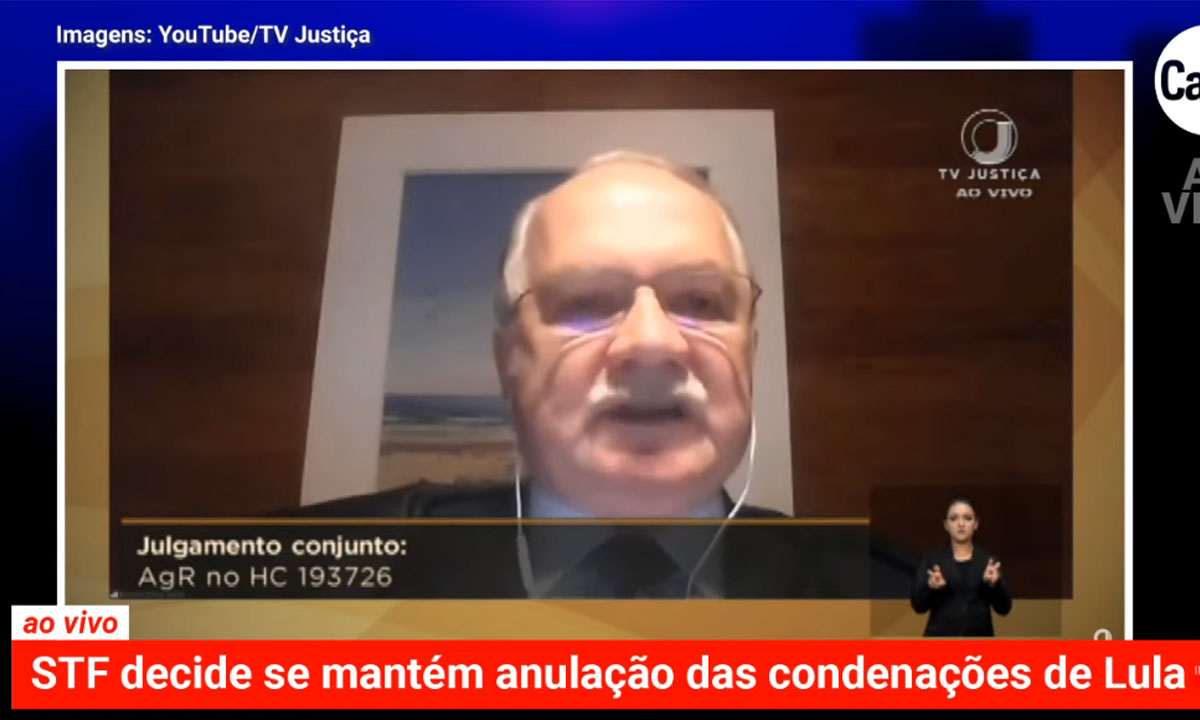 Fachin mantém o voto pela anulação das condenações de Lula