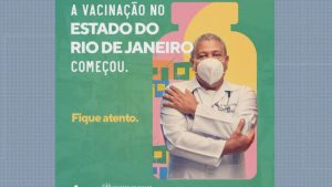 Rio: Campanha contra Covid-19 mostra médico com máscara de cabeça para baixo