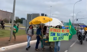 Bolsonaristas pedem intervenção militar em manifestação na Esplanada