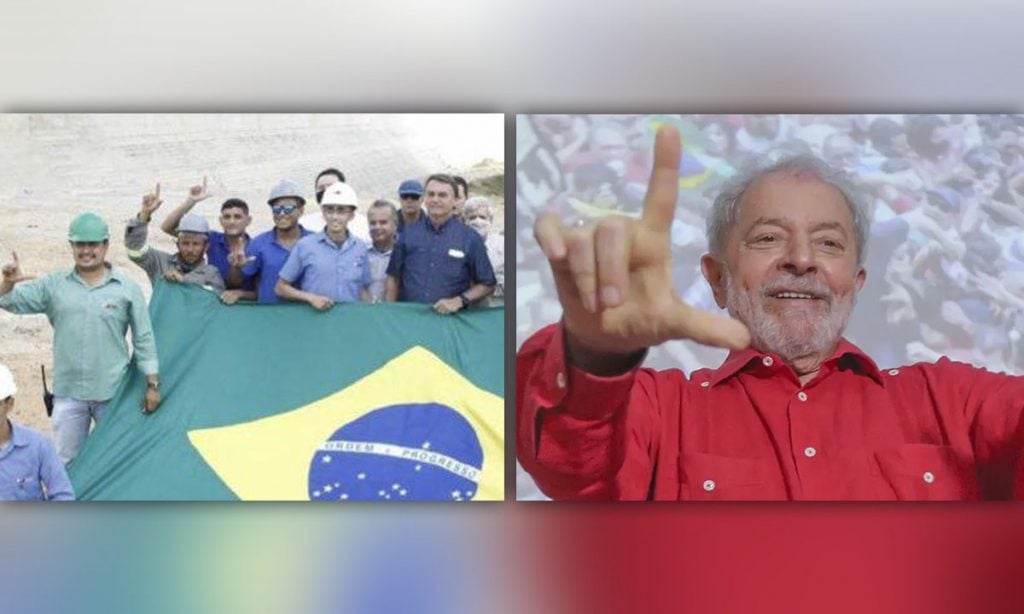 Operários fazem a letra 'L' em foto com Bolsonaro no RN