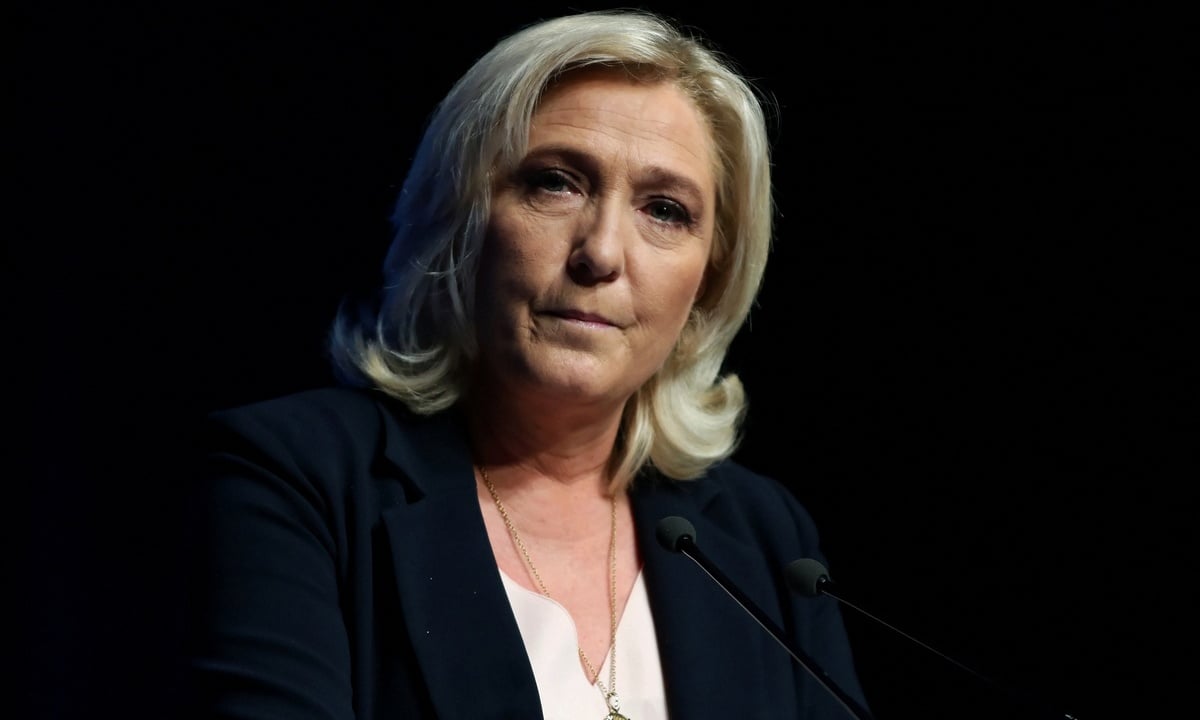 Marine Le Pen, líder da extrema-direita na França. Foto: Valentine Chapuis/AFP 