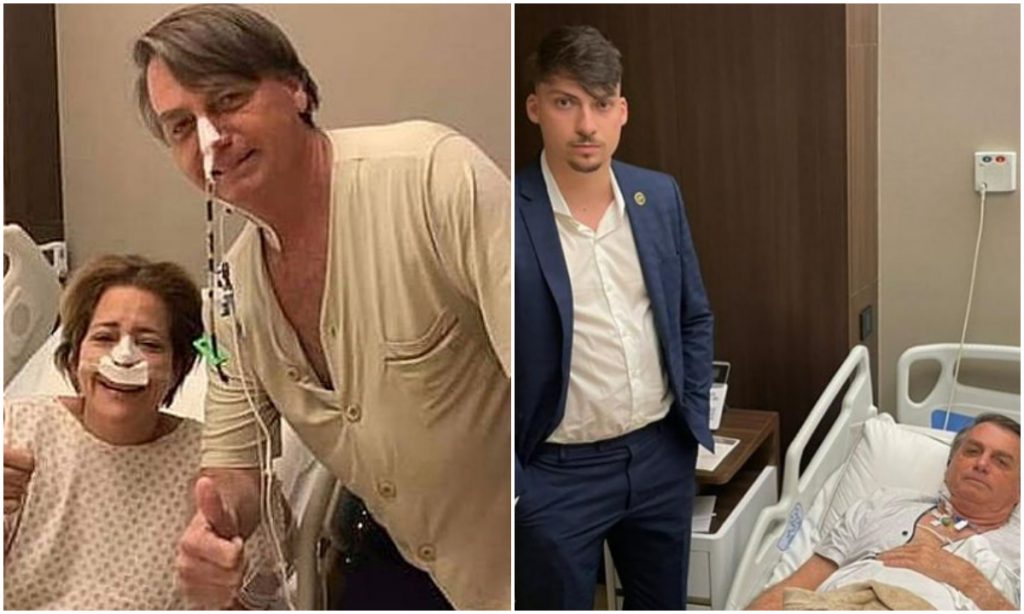 Melhor, mas ainda sem previsão de alta, Bolsonaro recebe visitas e faz ‘hospitalciata’