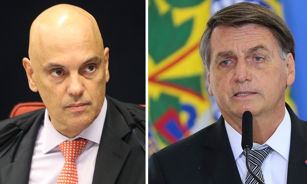 Alexandre de Moraes e Jair Bolsonaro. Fotos: Nelson Jr./STF e Fabio Rodrigues Pozzebom/Agência Brasil 