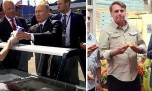 Bia Kicis usa vídeo de 2017 e diz que Putin se inspirou em Bolsonaro para ‘comer na rua’