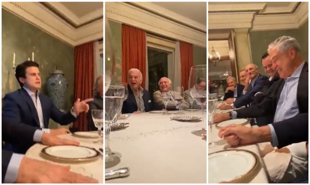As pessoas na sala de jantar