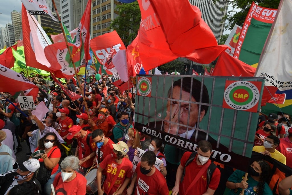 Protesto contra Bolsonaro em SP. Foto: Nelson Almeida/AFP 