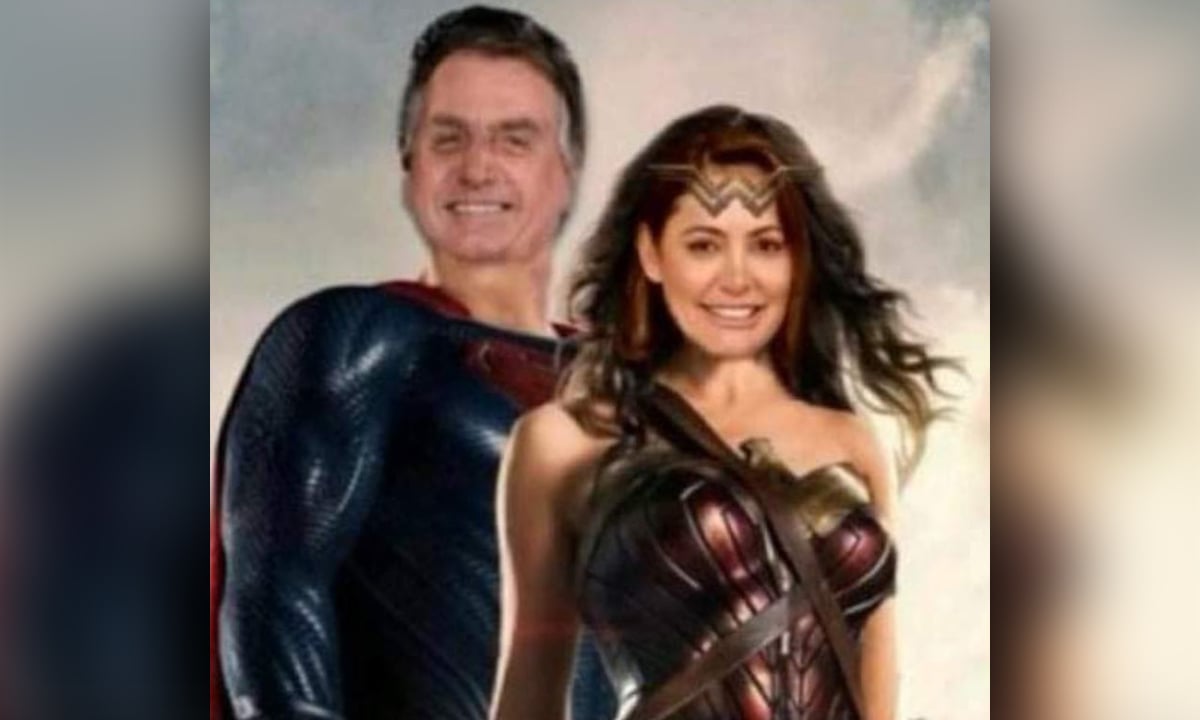Em meio a ataques LGBTfóbicos à DC, Michelle pinta Bolsonaro como Super-Homem