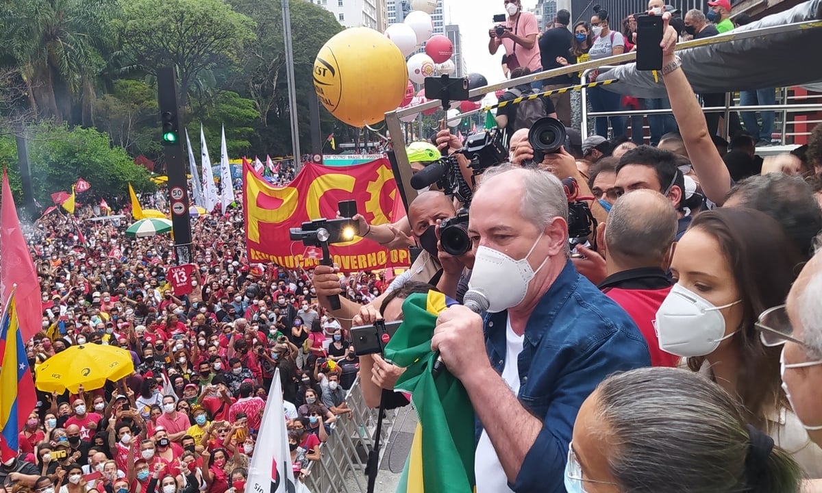 Ciro Gomes no ato contra Bolsonaro em São Paulo. Foto: Victor Ohana 