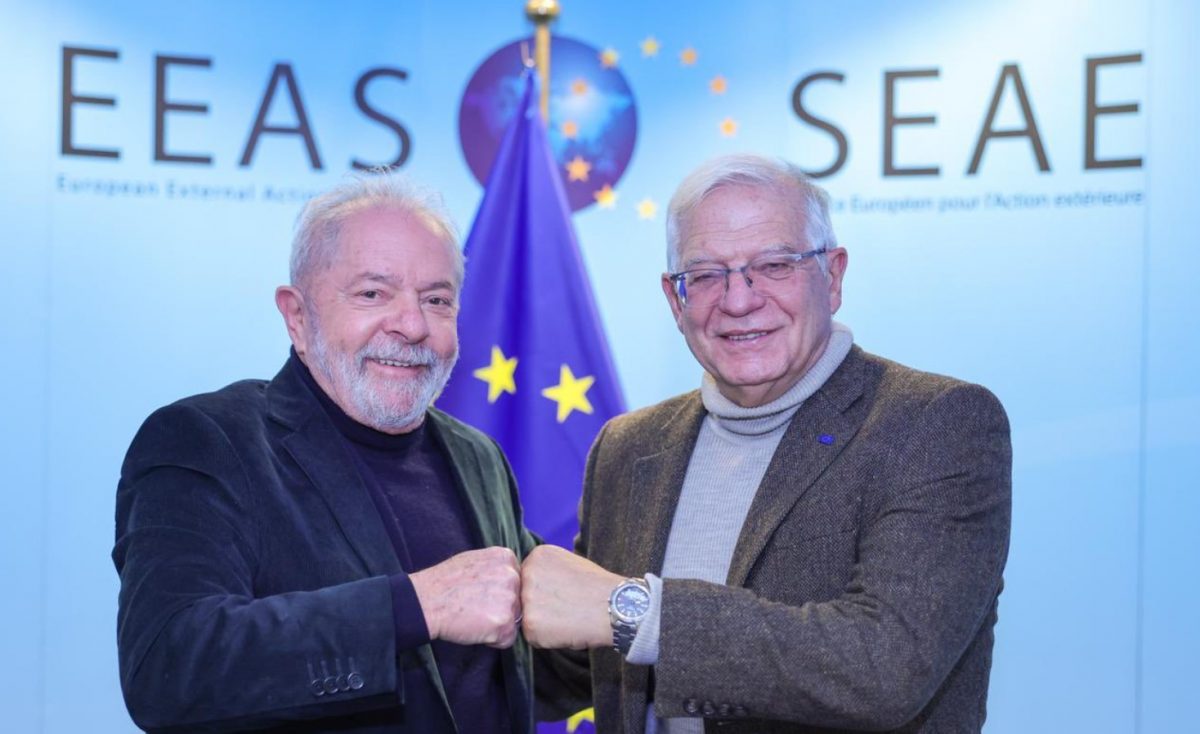 Lula e Josep Borrell, alto representante da União Europeia para Relações Exteriores.

Foto: Reprodução/Redes Sociais/Ricardo Stuckert 