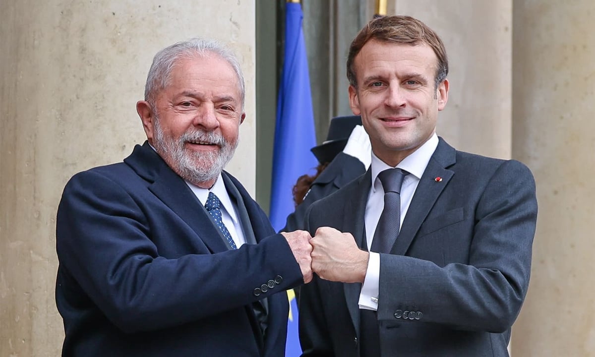Macron demonstra apoio a plano de Lula para paz na Ucrânia: ‘Vamos continuar juntos nessa base’