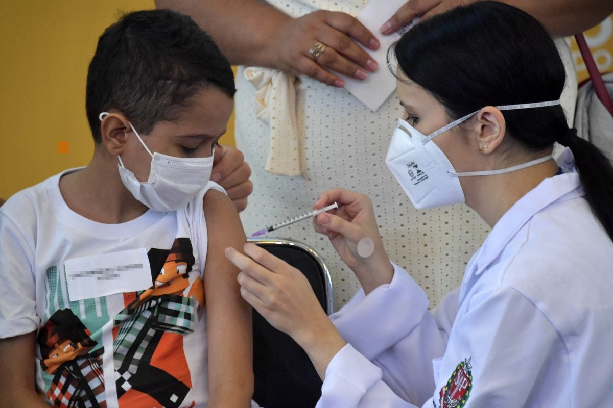 Crianças sendo vacinadas em São Paulo.

Foto: NELSON ALMEIDA / AFP 