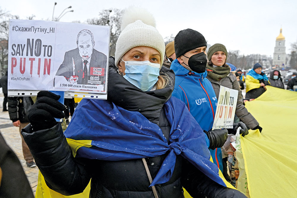 Protestos contra a Rússia em Kiev – Imagem: Sergei Supinsky/AFP 