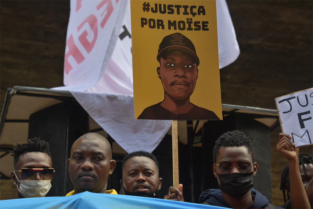 Justiça por Moïse: Protesto em São Paulo, neste sábado 5 de fevereiro. Foto: Nelson Almeida/AFP 