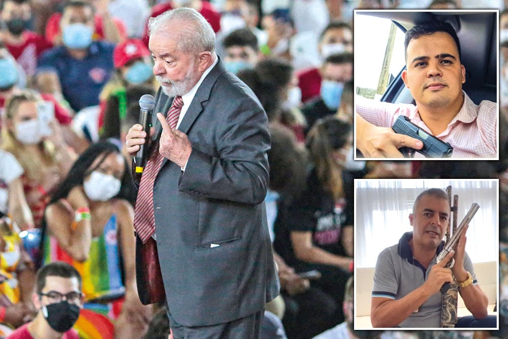 O deputado Junio Amaral, do PL de Bolsonaro, e o vereador Sargento Simões, de Mauá, são alguns dos bolsonaristas que mandaram recados ameaçadores ao ex-presidente - Imagem: Redes sociais e Suamy Beydoum/Agif/AFP 