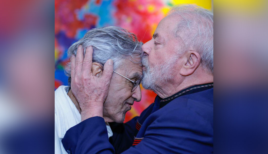 Caetano Veloso e Lula. Foto: Ricardo Stuckert 