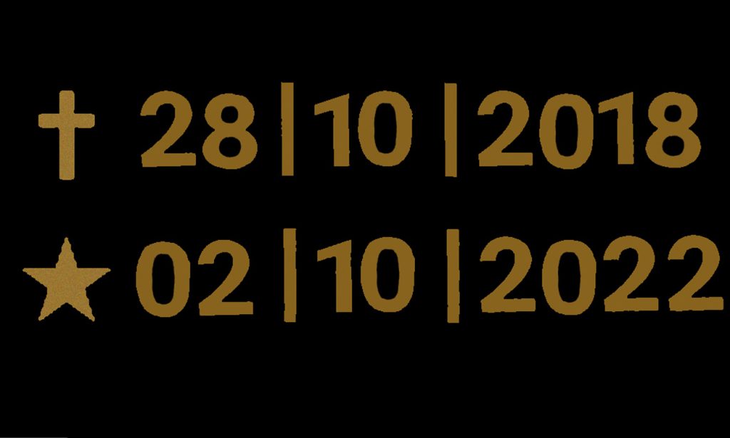 CARTUM: “✝ 28|10|2018 – ★ 02|10|2022”
