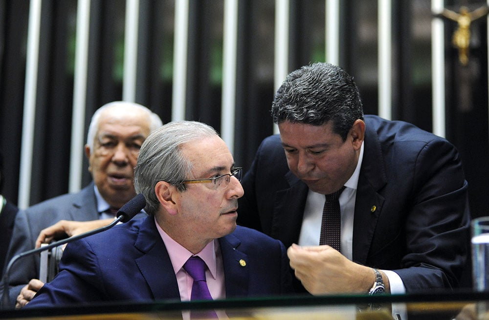 Eduardo Cunha e Arthur Lira ligados pela obsessão de transformar a privatização da Petrobras como negócio particular em benefício próprio - Imagem: Luis Macedo/Ag. Câmara 