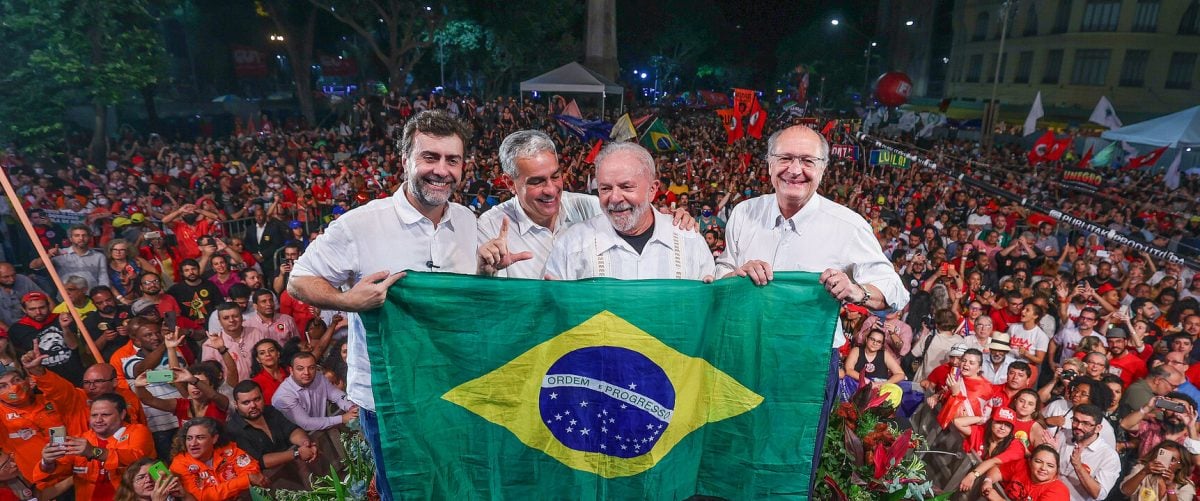 Lula, Marcelo Freixo, André Ceciliano e Alckmin.  Foto: Ricardo Stuckert 