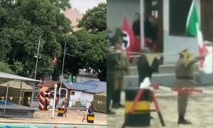 Sindicato se manifesta contra atividade em colégio militar do Rio que usou bandeira nazista