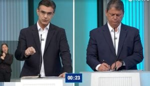 Na briga por vaga no 2º turno, Rodrigo mira Tarcísio no debate da Globo e ironiza 'obras de papel'
