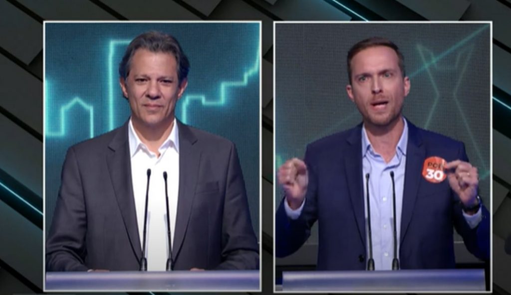SP: candidato do Novo usa debate para atacar o STF; Haddad pede ‘respeito às instituições’