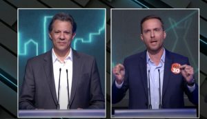 SP: candidato do Novo usa debate para atacar o STF; Haddad pede 'respeito às instituições'