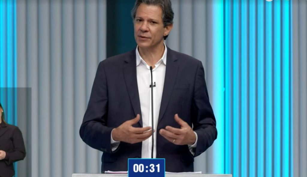 Em debate na Globo, Haddad se compromete com paridade de gênero no secretariado