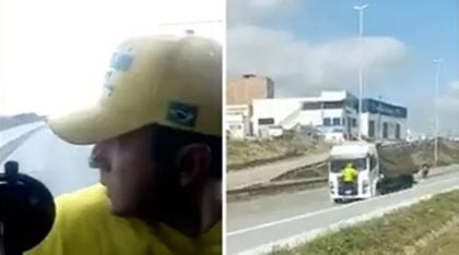 Bolsonarista que se pendurou em caminhão reclama da repercussão: ‘Fui muito exposto’
