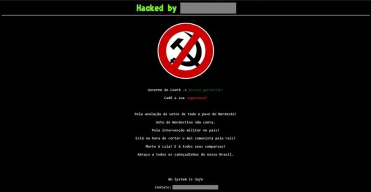 Hackers invadem sites do Governo do Ceará e pedem anulação de