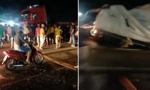 Caminhão avança sobre acampamento bolsonarista e atropela uma pessoa em Rondônia