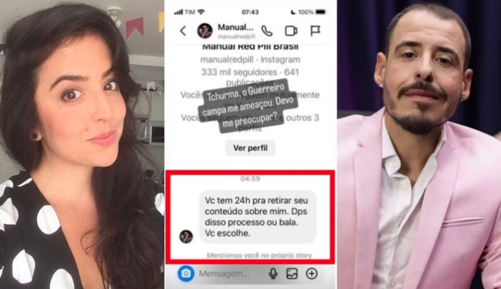 Atriz registra B.O após receber ameaça de morte de influenciador do ‘Campari’