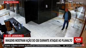 Imagens das câmeras de segurança do Planalto mostram contato de ministro do GSI com invasores