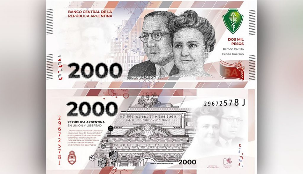 Nota de 2 mil pesos entra em circulação na Argentina