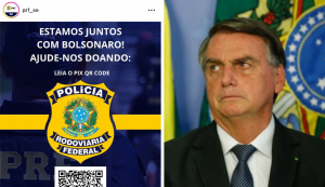 PRF em Sergipe faz campanha de arrecadação pró-Bolsonaro em conta oficial do Instagram