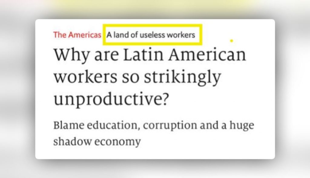 The Economist reescreve publicação sobre a América Latina após acusações de racismo