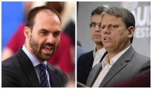 Lei promulgada por Tarcísio livra Eduardo Bolsonaro de R$ 100 mil em multas