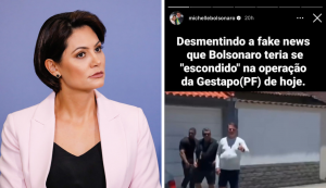 Michelle compara PF à polícia nazista após operação contra Carlos Bolsonaro
