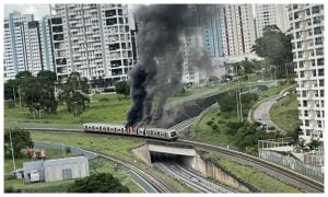 Vagão de metrô pega fogo no Distrito Federal