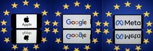 UE anuncia investigação sobre Apple, Google e Meta para regras de concorrência
