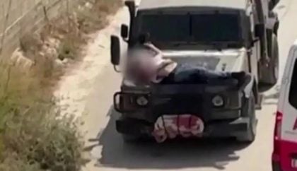 Imagens de palestino amarrado a um jipe militar israelense provocam indignação